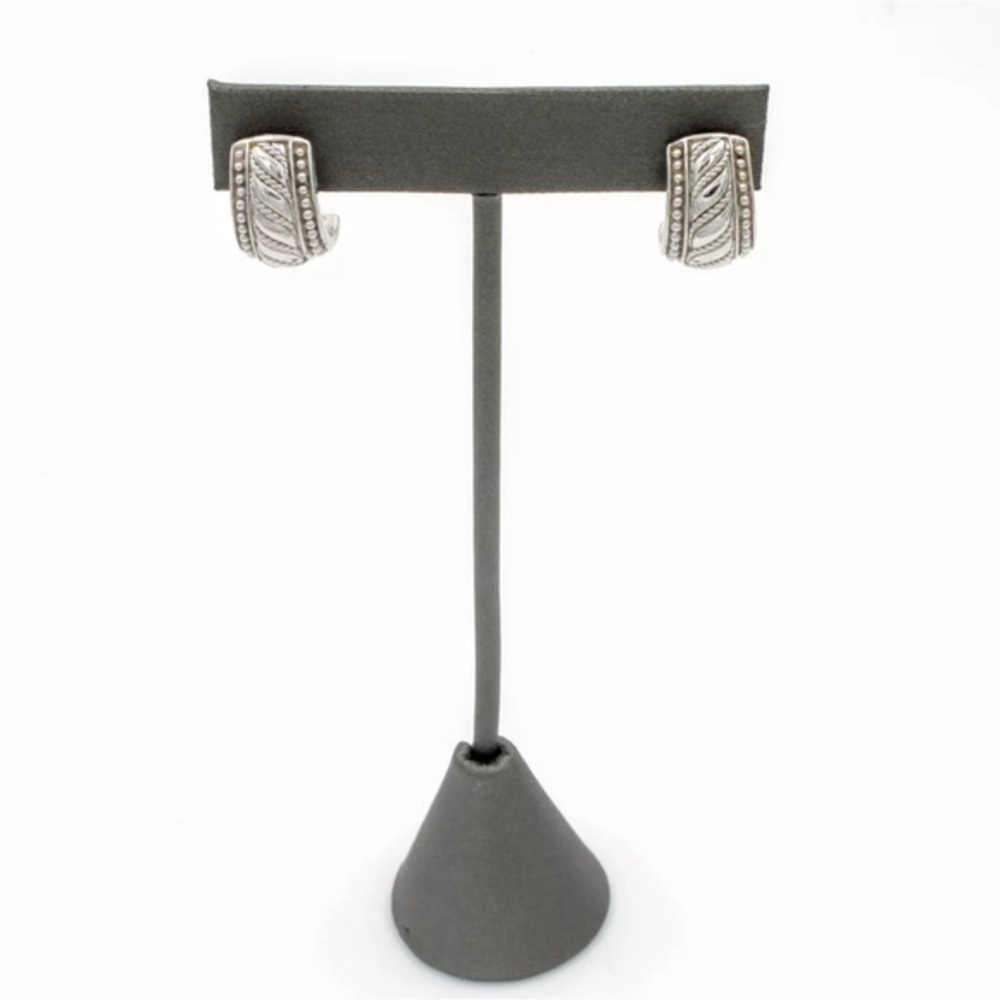 Judith Ripka sterling silver huggie earrings